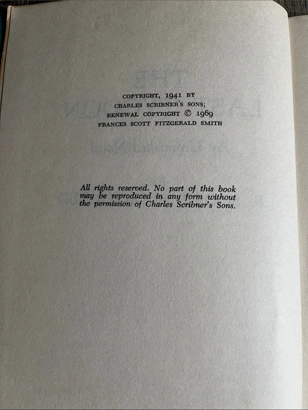 F. Scott Fitzgerald Hardcover Book - Blue Cloth Cover